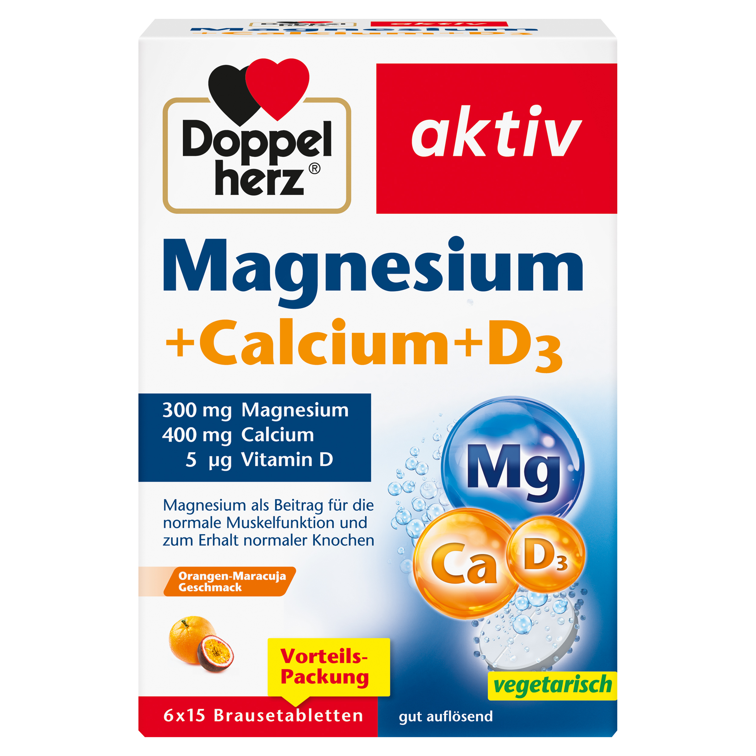 DOPPELHERZ Magnesium+Calcium+D3 Brausetabletten Abbildung für DOPPELHERZ Magnesium+Calcium+D3 Brausetabletten
