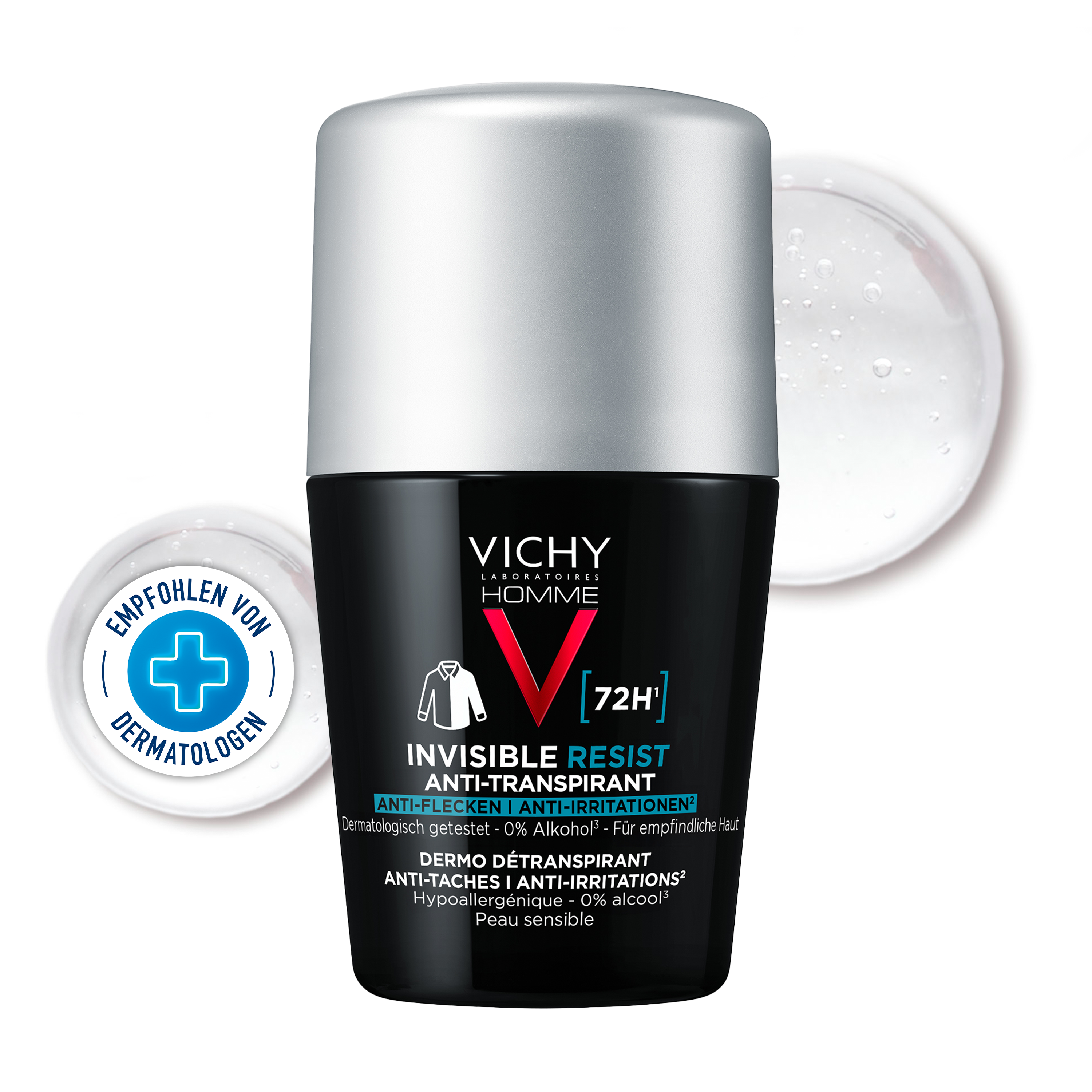 VICHY HOMME Deo Roll-on 72h Anti-Flecken Abbildung für VICHY HOMME Deo Roll-on 72h Anti-Flecken