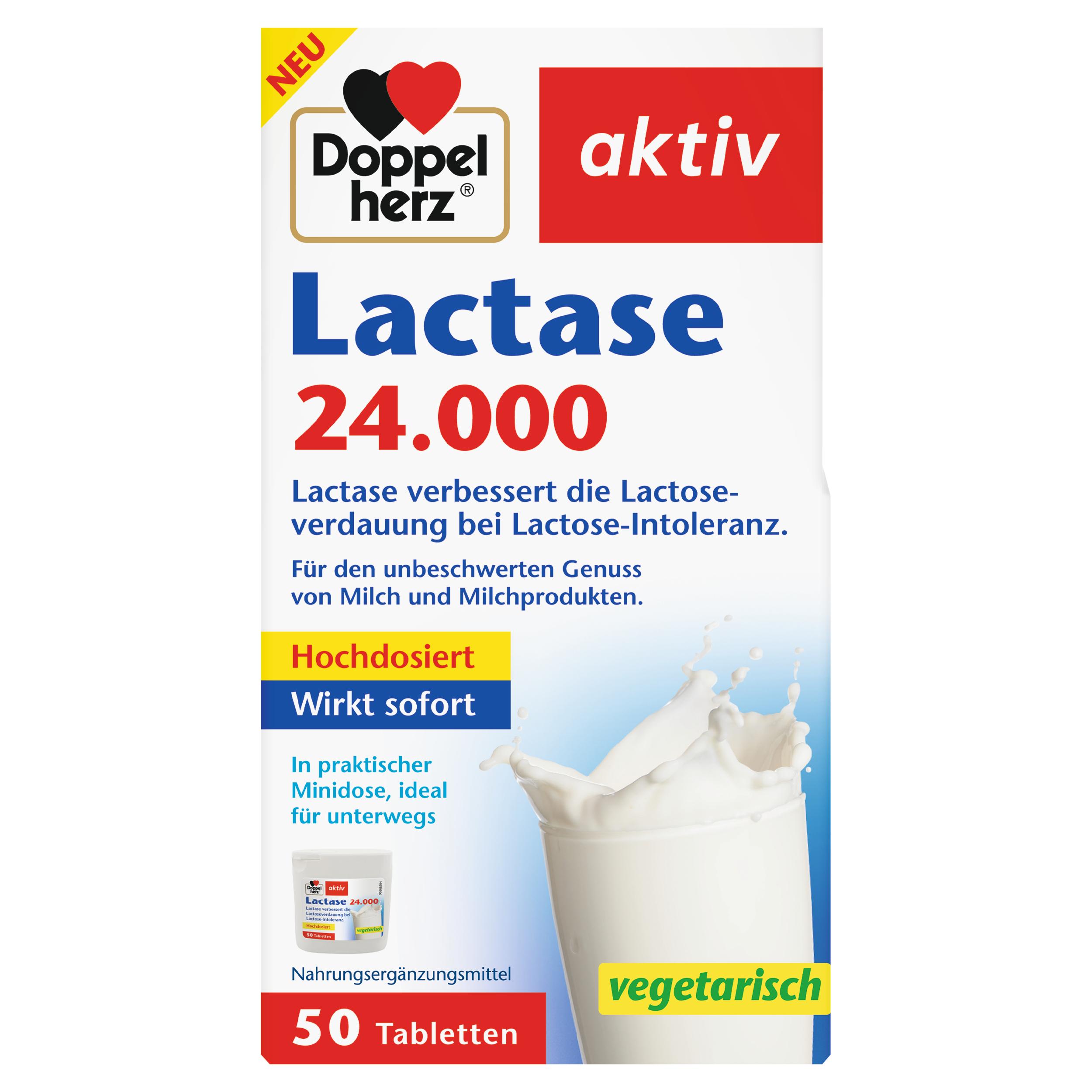 DOPPELHERZ Lactase 24.000 Tabletten Abbildung für DOPPELHERZ Lactase 24.000 Tabletten