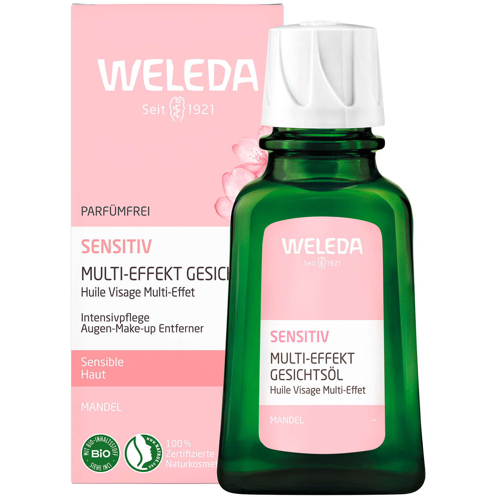 WELEDA Sensitiv Multi-Effekt Gesichtsöl Mandel Abbildung für WELEDA Sensitiv Multi-Effekt Gesichtsöl Mandel