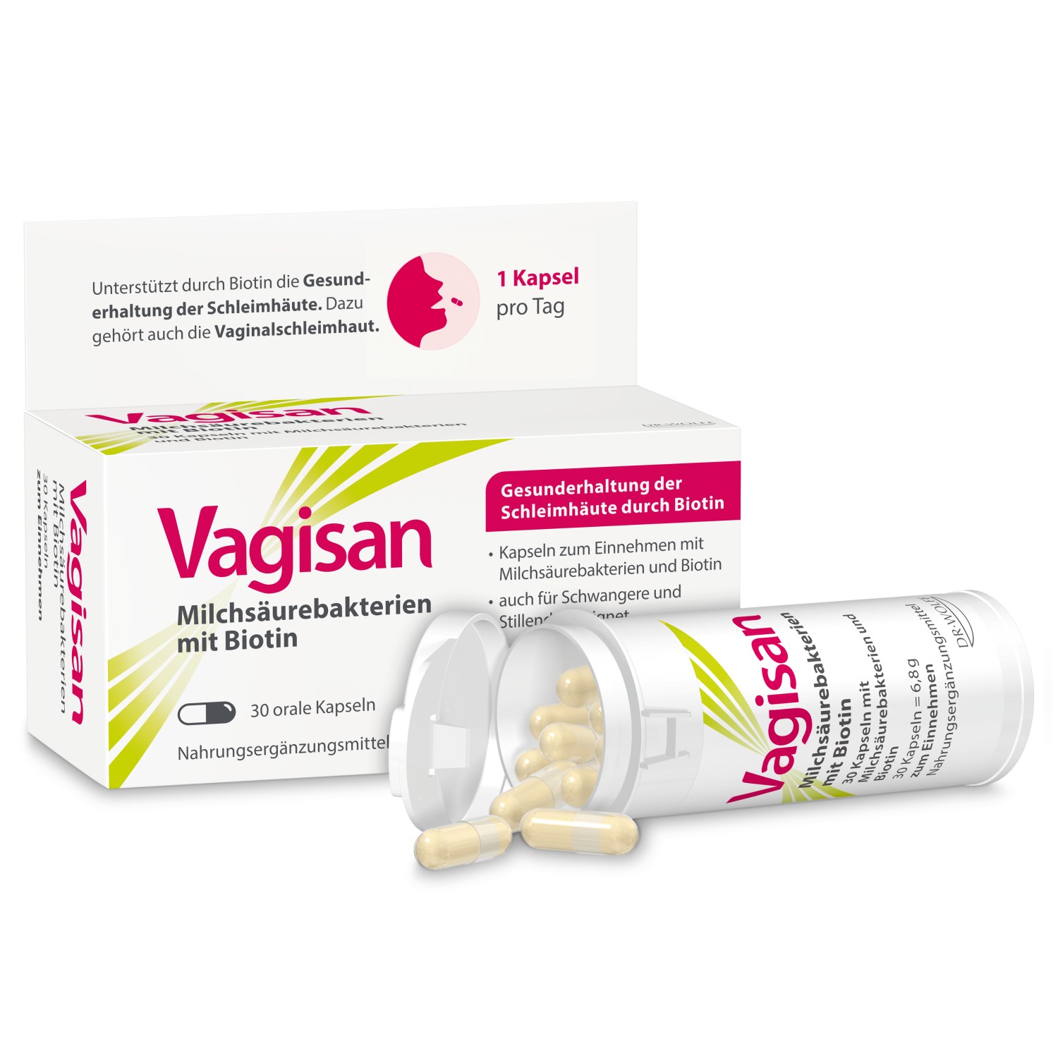 VAGISAN Milchsäurebakterien mit Biotin Kapseln Abbildung für VAGISAN Milchsäurebakterien mit Biotin Kapseln